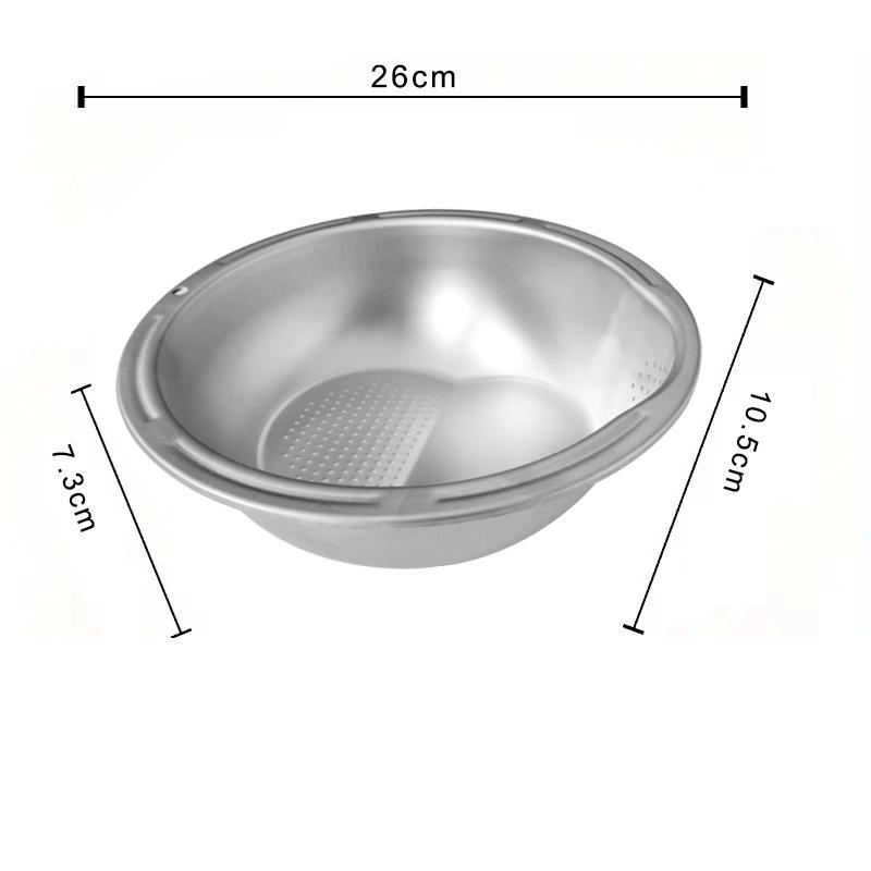 

Commercial Stainless Steel Rice Strainer Bowl | Heavy Duty Multi-Use Colander for Rice/Fruits/Veg