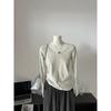 Women's Slimming Long Sleeve White T-Shirt: Versatile Base Layer for Spring & Autumn, Stylish & Simple Design