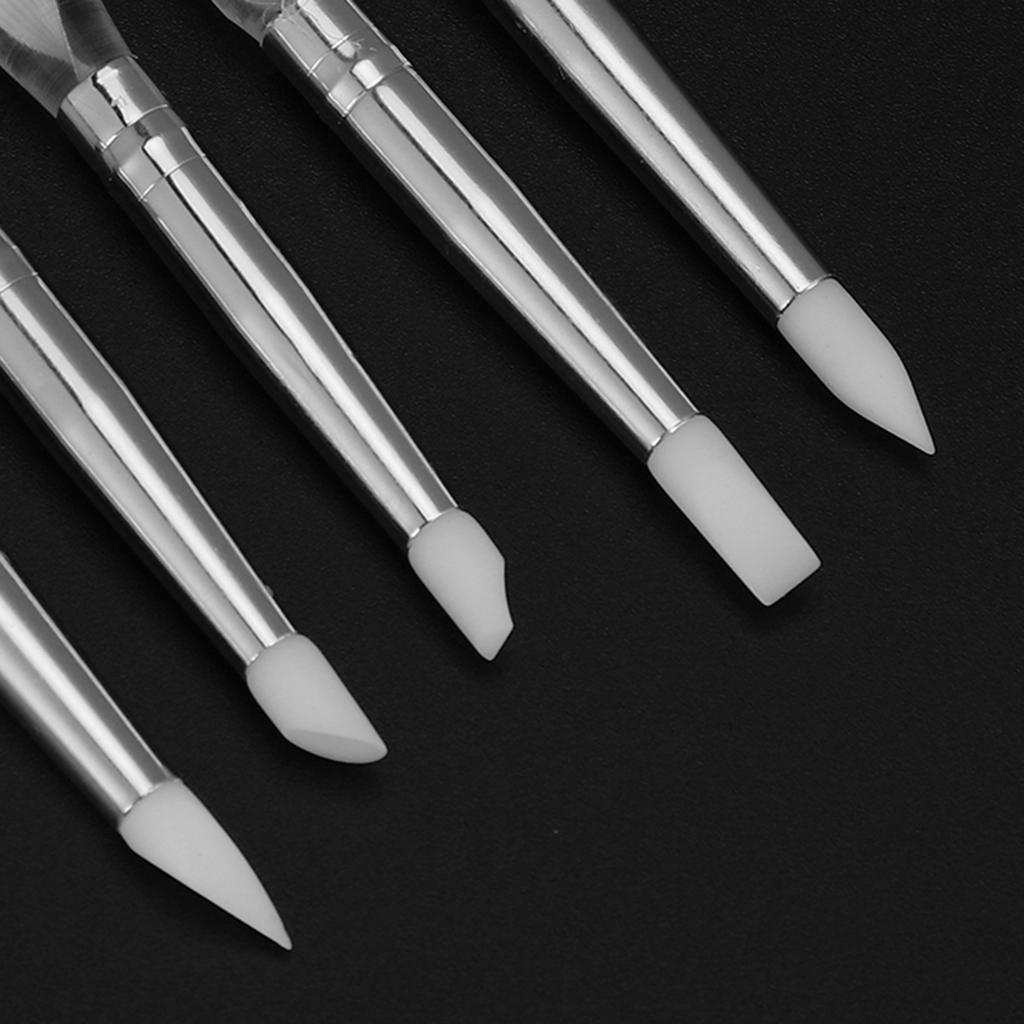 5pcs Nail Art Dotting Pen Dual Ended Nail Painting Pen Carving Pen with Acrylic Handle