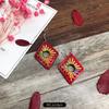 Natural handmade coconut shell earrings Bohemian women's retro cute versatile earrings temperament earrings