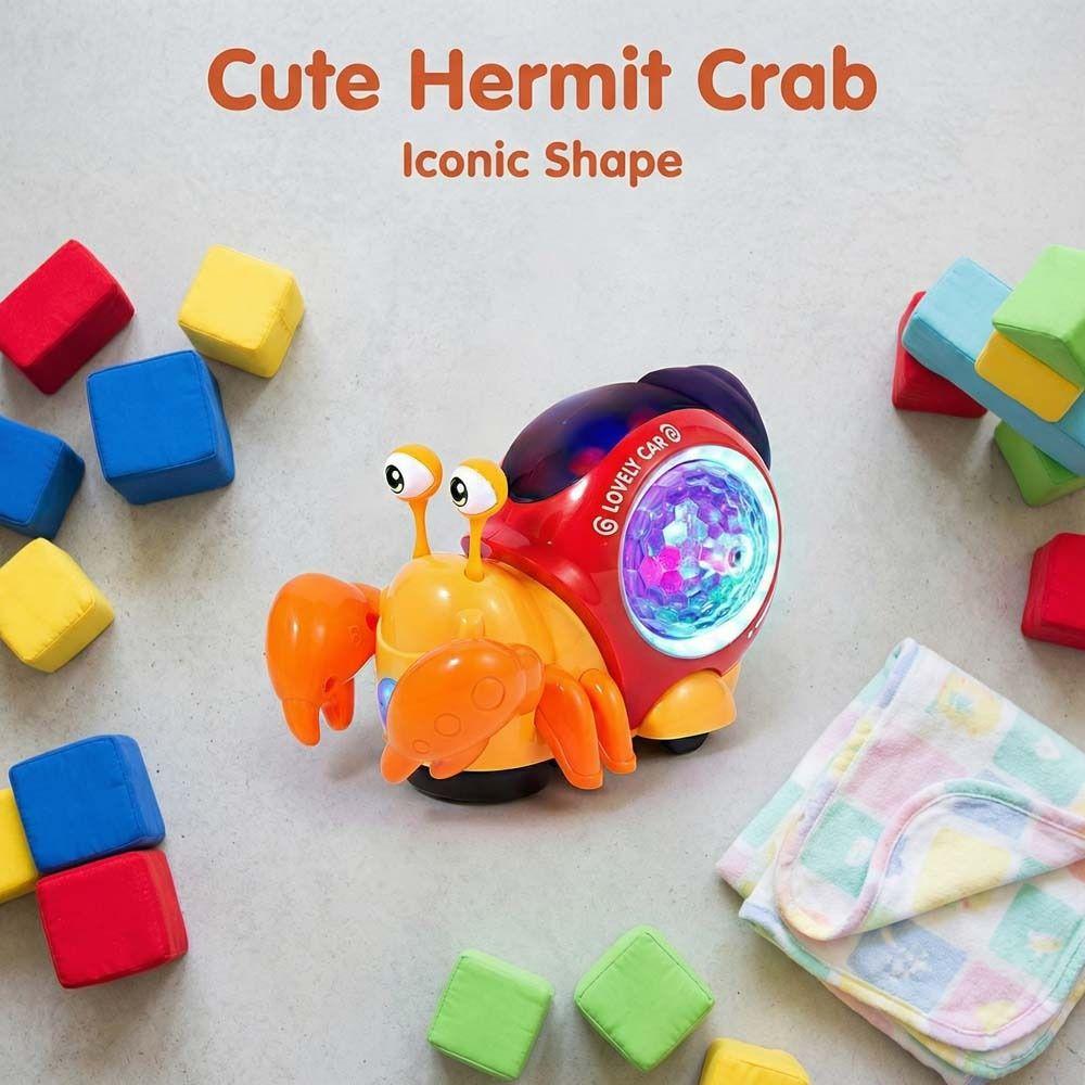 Plastic LED Light Crab Walking Toys With Music Crawling Crab Sensory Toy Kids
