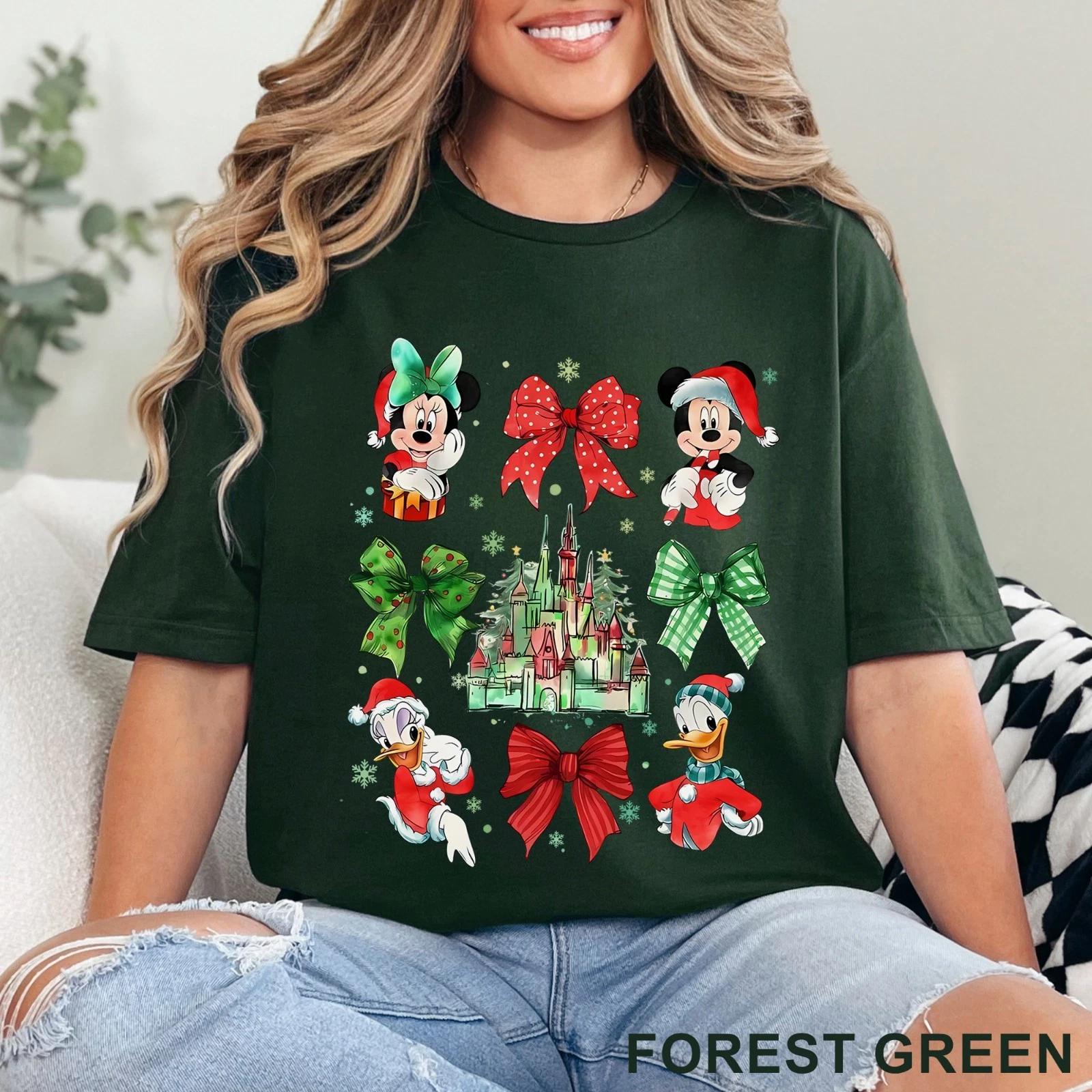Retro Coquette Mickey and Friends Christmas Shirt, Disneyland Christmas, 203764 L