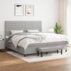 3136701 vidaXL Divan Bed with Mattress Light Grey 200x200cm Fabric