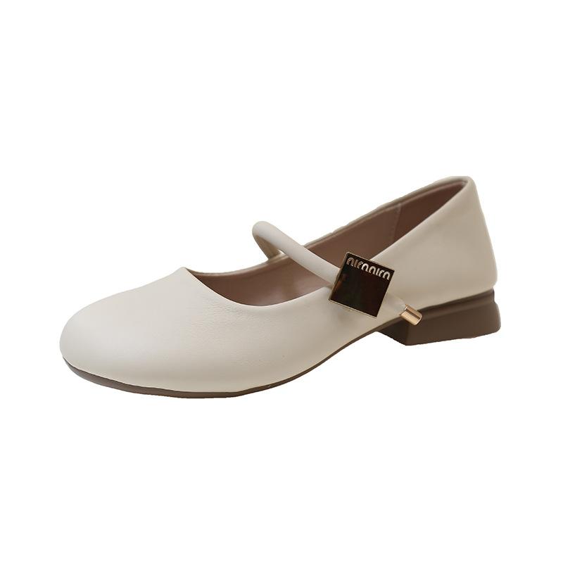 Mary Jane Shoes Women's Thick Heel Single Shoes Women's Spring and Autumn New French Gentle Wind with Skirt Shallow Mouth Soft Sole Women's Shoes