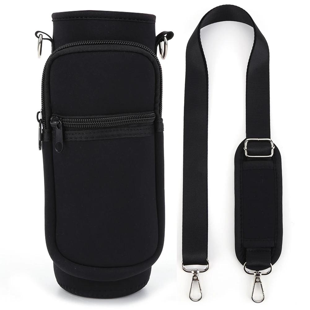 

1000 мл чехол для бутылки с водой мобильный телефон неопреновый держатель для бутылки с водой сумка с регулируемым ремешком сумка для переноски бутылки с водой чёрный