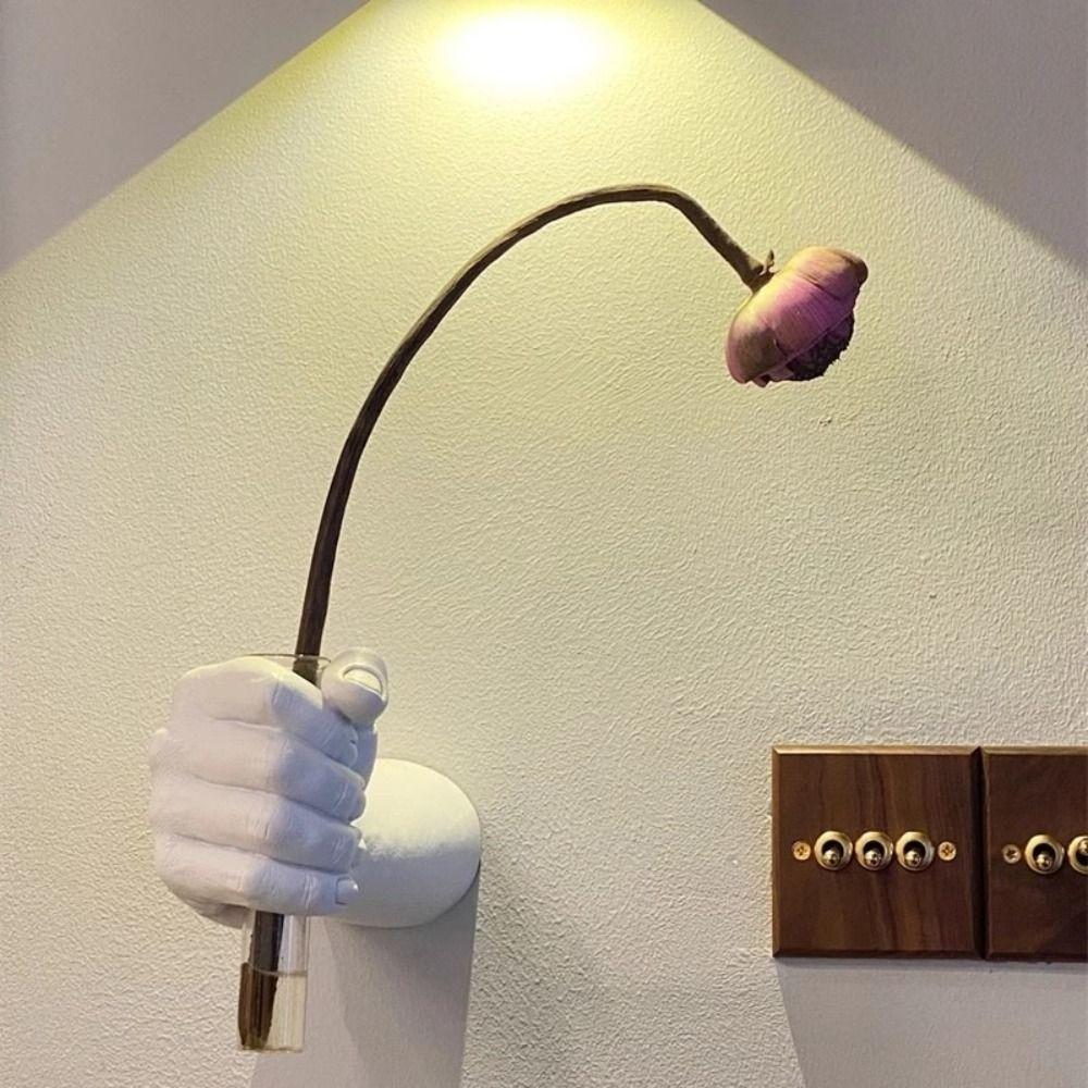 Wall Mounted Simulations Hand Flower Vase Art Wall Sculpture Hand Vase  Home
