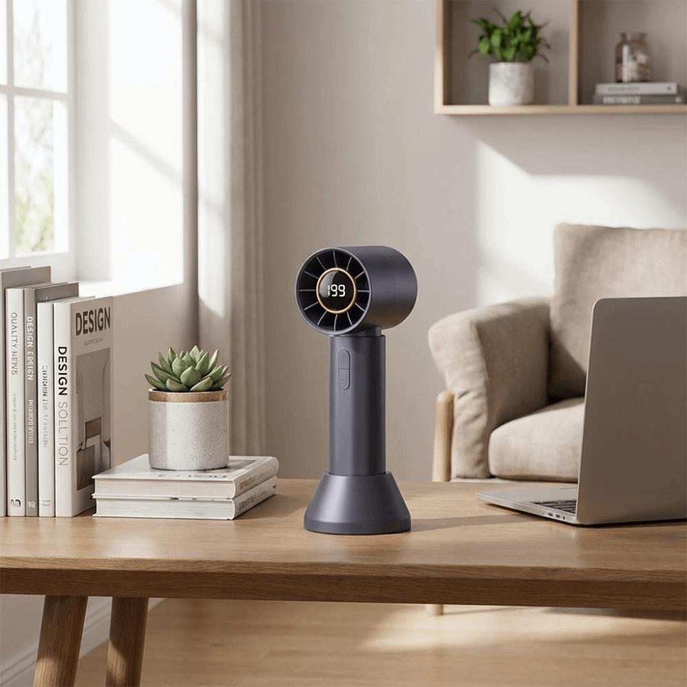 Compact Design Mini Fan Rechargeable Digital Fan On-the-Go Handheld Fan  Walking Use