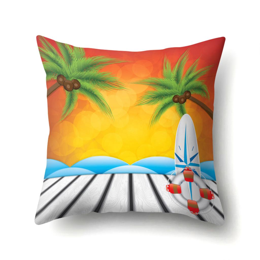 Office Pillow Pillow Cover Beach Wave Waist Pillow Creative Home Sofa Pillow Cover Premium Durable Quality Useful