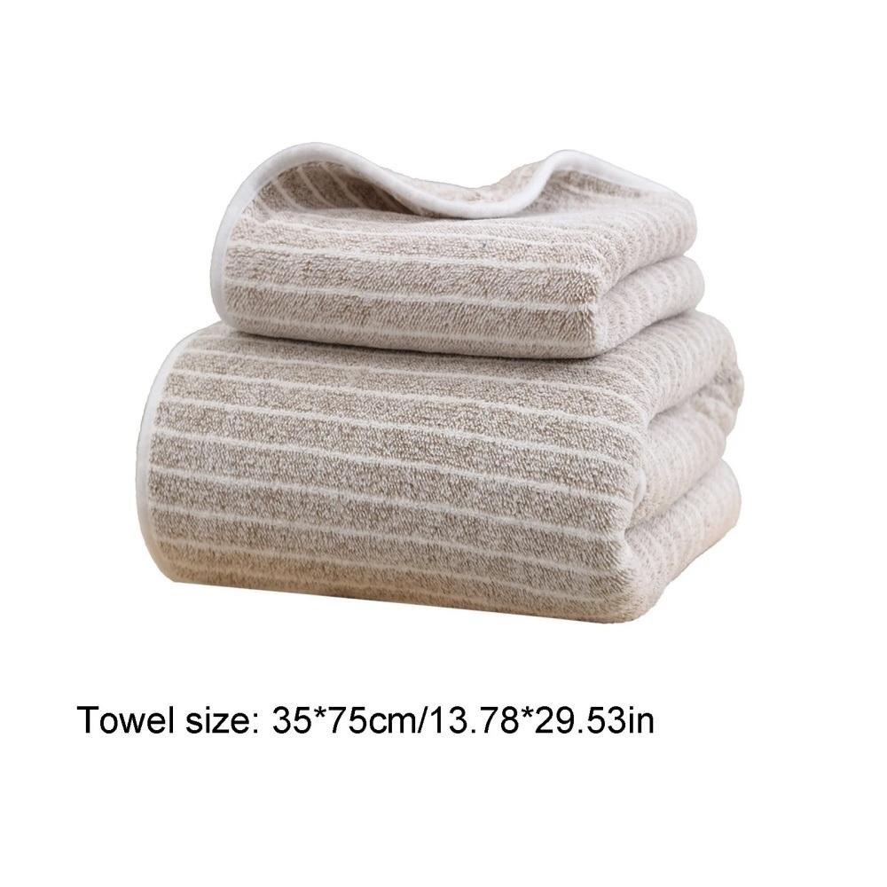 Coral Fleece Striped Towel 2-Pack Soft, Absorbent, Quick-Drying Ideal for Bathrooms, Gyms, and More