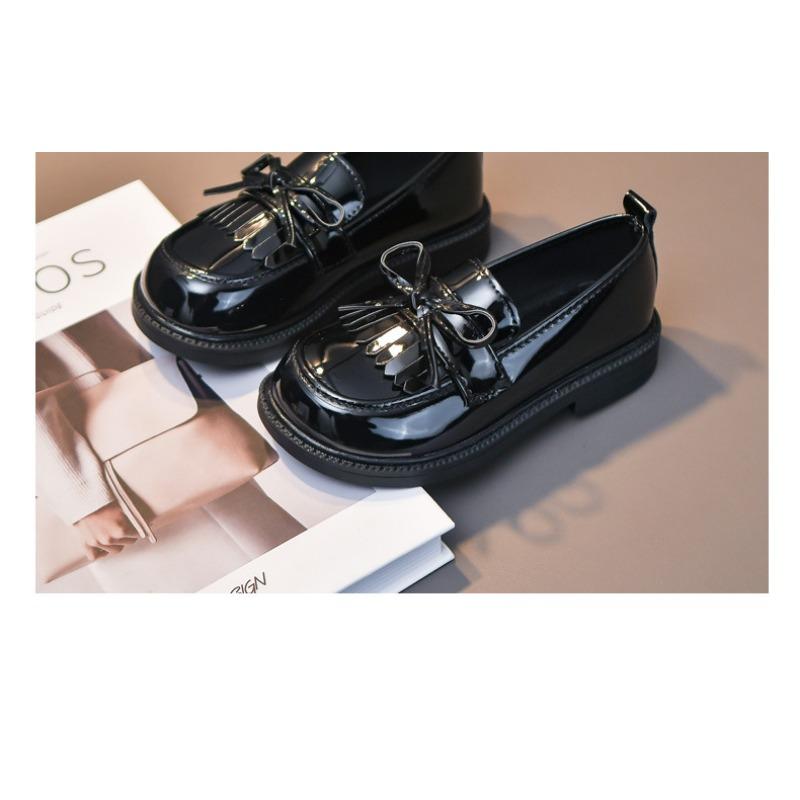 Malé boty pro dívky Jaro a podzim Nové dětské boty s měkkou podrážkou Princeznovské boty Velká dívka Děti Černá Jedna bota Módní