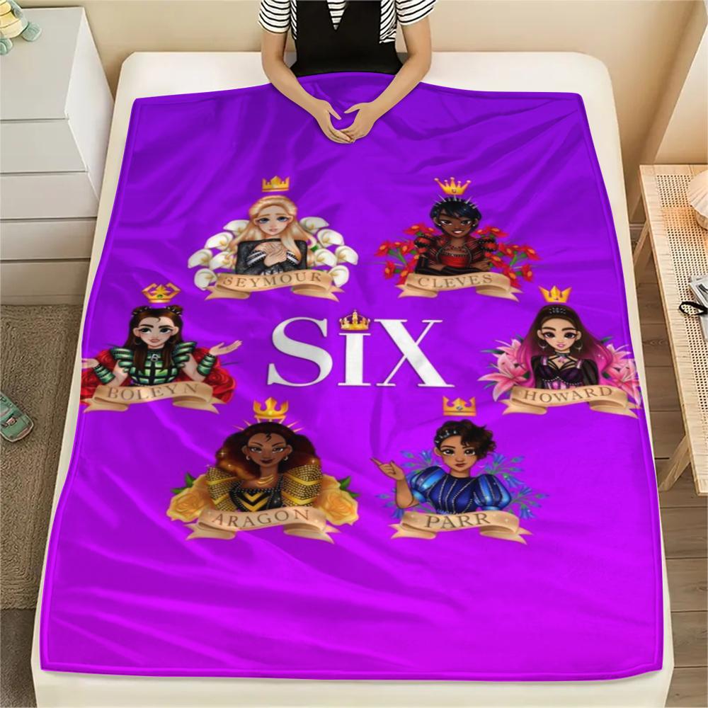 1PC SIX the Musical Print Flannel Blanket, High quality Comfortable for All Seasons, Home Decor, Warmth and Comfort, Perfect for Christmas Gifts163