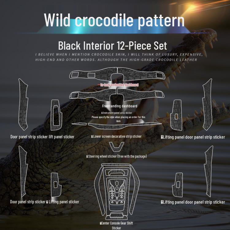 Krokodiltexturfolie für BYD Qin PLUS Armaturenbrett Innenraummodifikation