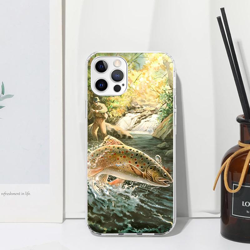 Carp Fish Fishing Rod Hook Phone Case For Iphone 17 Air 16 15 Plus 16E 14 Pro Max 13 Mini 12 11 7 8 SE Fundas Soft Back Cover 17