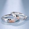 2pcs Couple 925 Sterling Silver Rings Sparkly Zircon for Women and Men Superior Luxury Wedding Jewelry Anniversary Gift