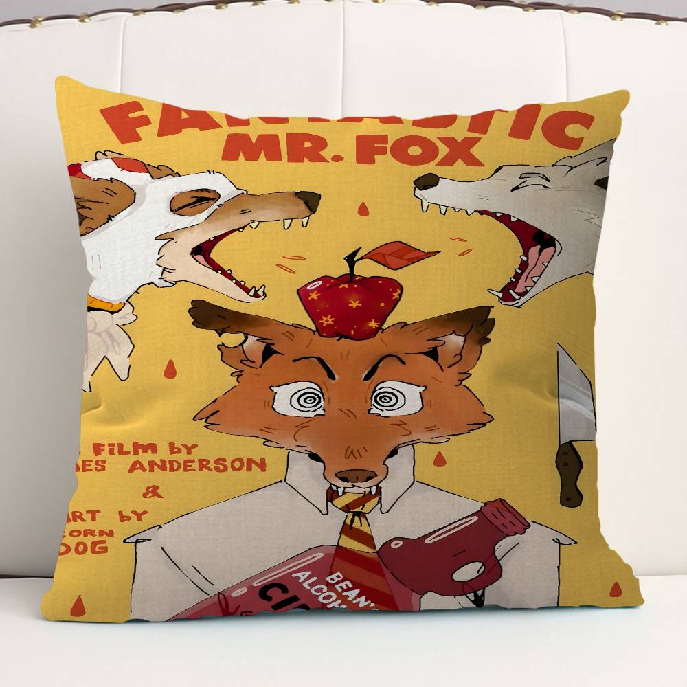 Movie The Fantastic Mr Fox Pillowcase toon Gift Cushion Cover Bedroom Home Sofa Chair Seat Decor pillow case