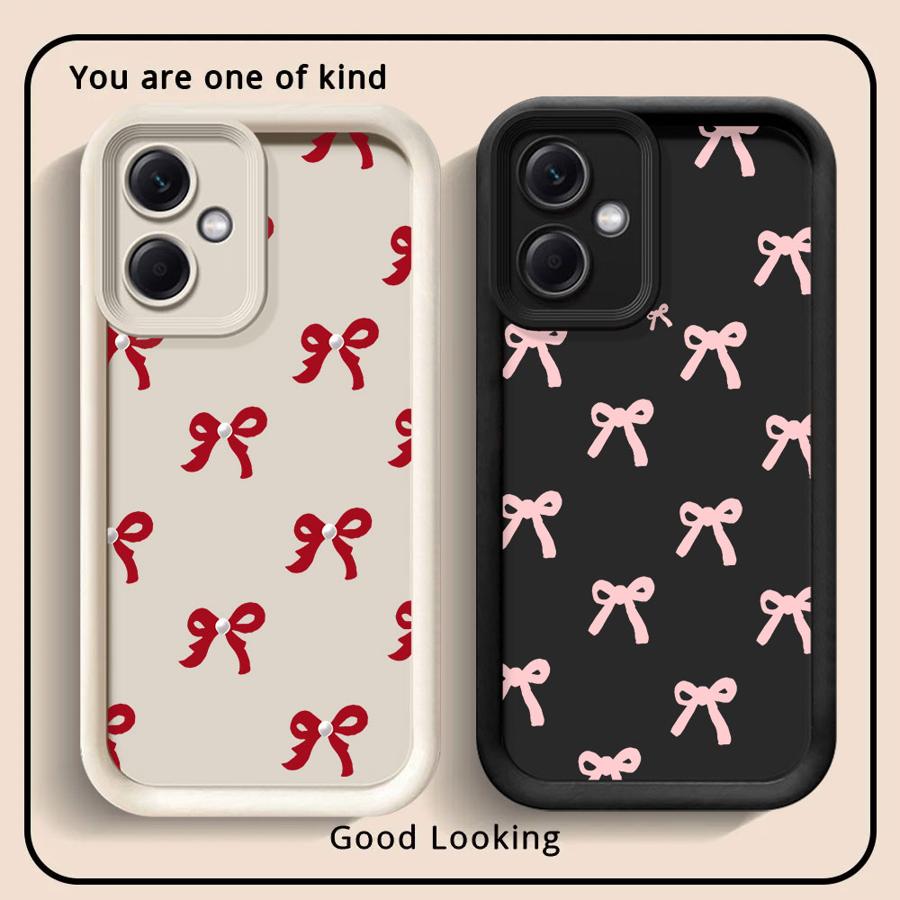 Fashionable Red Pink Bow Case for Xiaomi Redmi Note 14 Pro Plus 10 Note 13 A1 A2 A3 A4 11s 13C 14C 12s 12 12C 11 Phone Cover