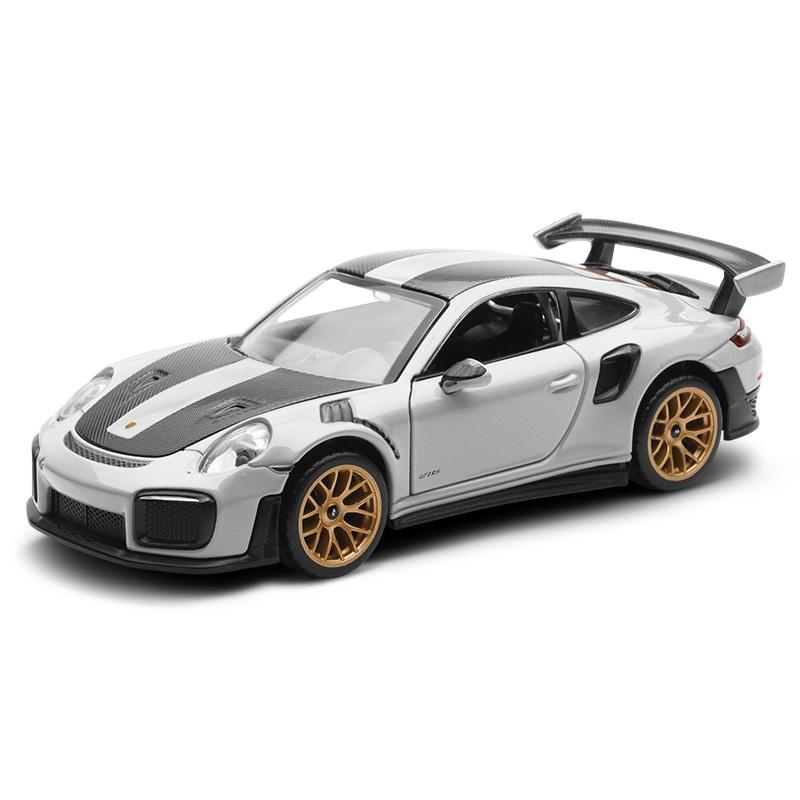 

1:32 Simulation Porsche 911 GT2 RS Alloy Supercar Model Car Ornament Collection Door Can Open rich details, fine workmanship срібний