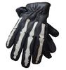 Leather Winter Gloves Breathable Waterproof White Bone Skull Design Smartphone Touch MOTO-FIELD (with Film) (with Function) G-265-WH (LL Size)