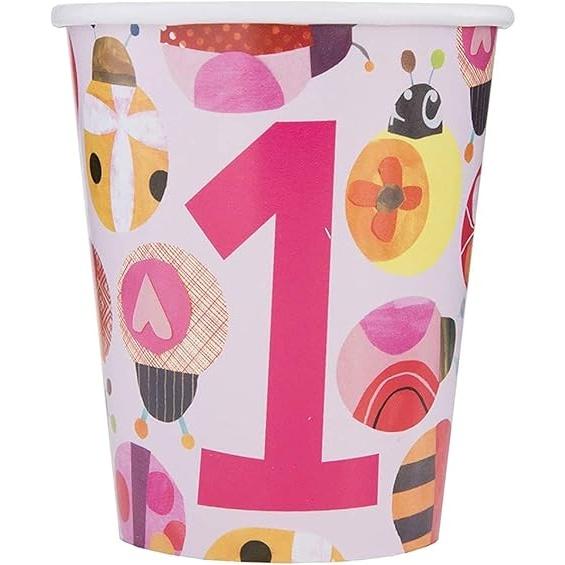 Unique Party Paper Ladybird 1st Birthday Party Cup (Pack of 8)
