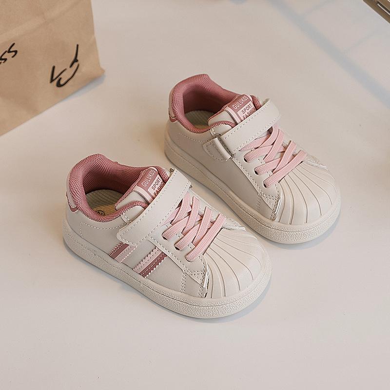 

2025 Spring and Autumn New Boys Shell Head Anti-kick Sports Casual Shoes Korean Version Fashion Versatile Girls Board Shoes 21