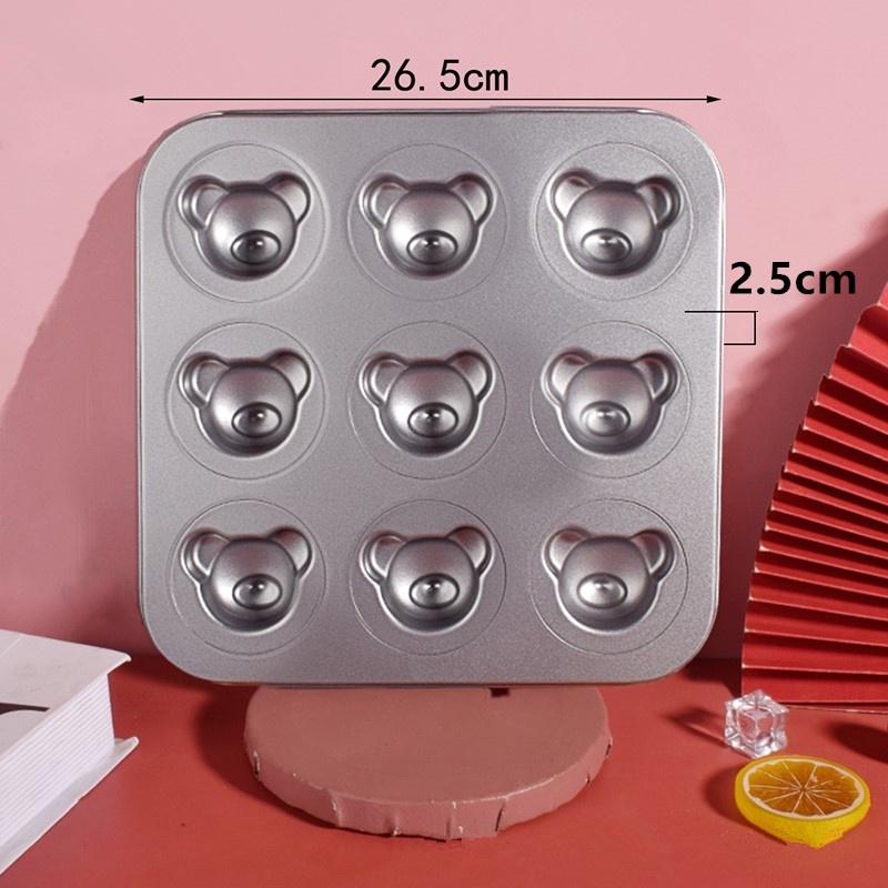 4/6/9/12 Even Bear Mold Baking Mold Pan Non-Stick Diy Cute Candy Cake Mold Tool Decoration Biscuit Candy Mold Baking Accessories