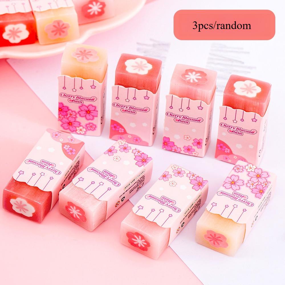 

Pink Girly Cherry Blossom Erasers, Creative Low-Debris No-Residue Sandwich Erasers, Elementary Student Stationery Gift Erasers