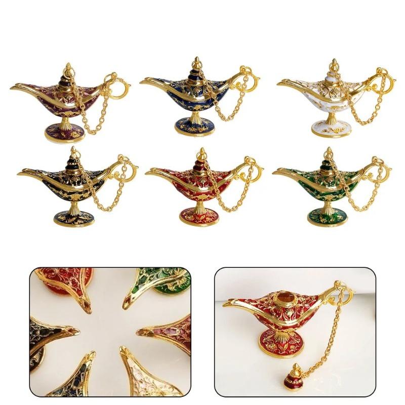 Metal Trumpet Aladdin Magic Lamps Imitation Classical Handicraft Decoration Creative Decor Props Wishing Lamp Gift