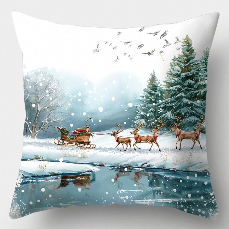 Christmas Pillowcase Office Seat Cushion Home Bedside Pillowcase
