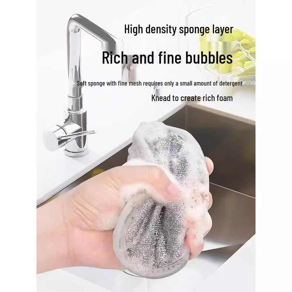 Nano Sponge Magic Eraser Double-Sided Dish Scrubber - Wood Pulp Cotton Cleaning Sponge for Kitchen & Pot Cleaning