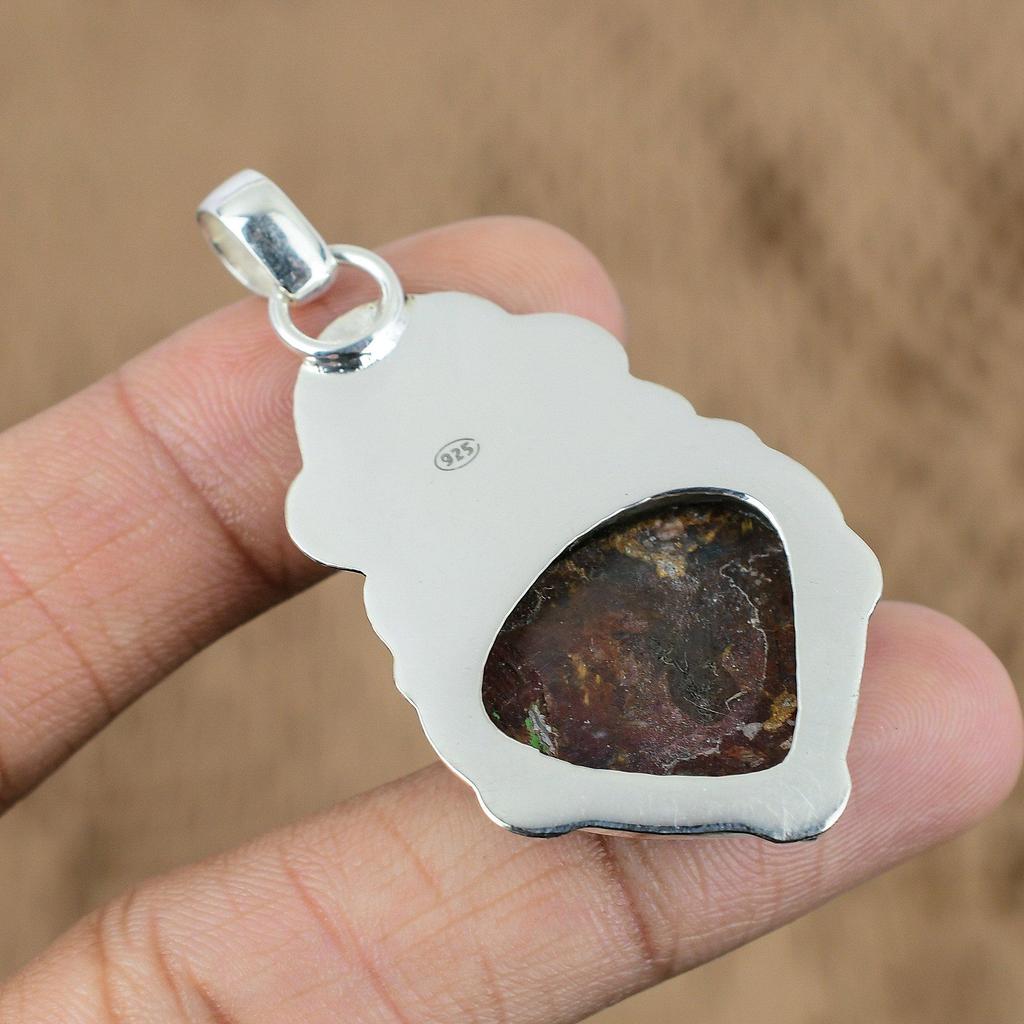Wedding Gift For Her 925 Silver Natural Golden Pietersite Pendant Unicorn