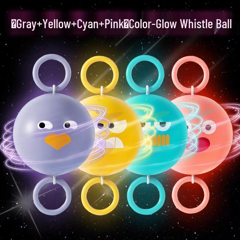 Luminous Rotating Whistle Ball - Creative Pull String Toy for Kids