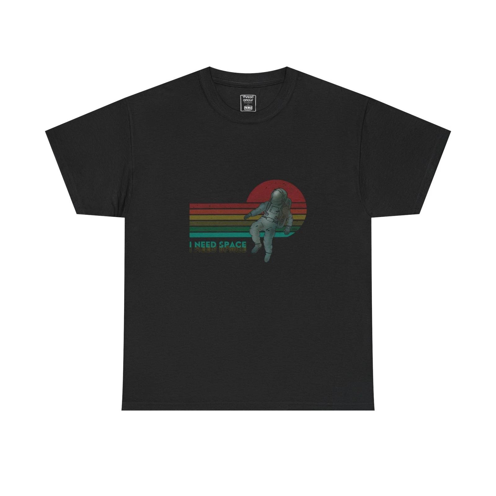 Retro Astronaut Tee (I Need Space) | Vintage Space Stripes | Funny T-Shirt S