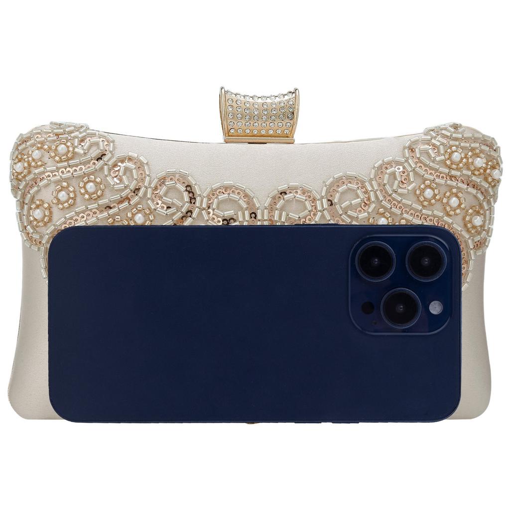 Women Beaded Clutch Evening Bag Fashion Rhinestone Diamond Wedding Handbag Bridal Purse for Cocktail Party Prom