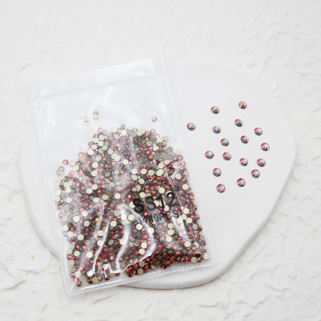 1440 Nail Art Flat Bottom Diamond Sparkle Coated Small Round Diamond Ab Symphony Gold Bottom Nail Decorative Diamond Accessories