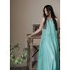 French hollow suspender dress women's summer seaside vacation wind beach skirt pleated lazy relaxation long skirt