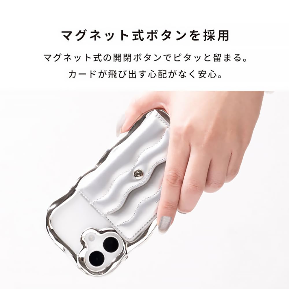 Hammy iFace BeBling MagSafe Compatible Card MagSynq BeBling with Metal Ring MagSafe Card Holds 2 Wallet, (Black) [iFace Sticker, Magnetic, Compatible,