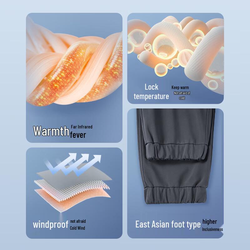 

Мужские ветрозащитные флисовые повседневные брюки JINGZOAO XL