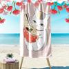Noodle-Eating Kitten 2D Flat Print Beach Towel, Large Soft Quick Dry Towel for Beach Camping Swimming.MSTJ0918273