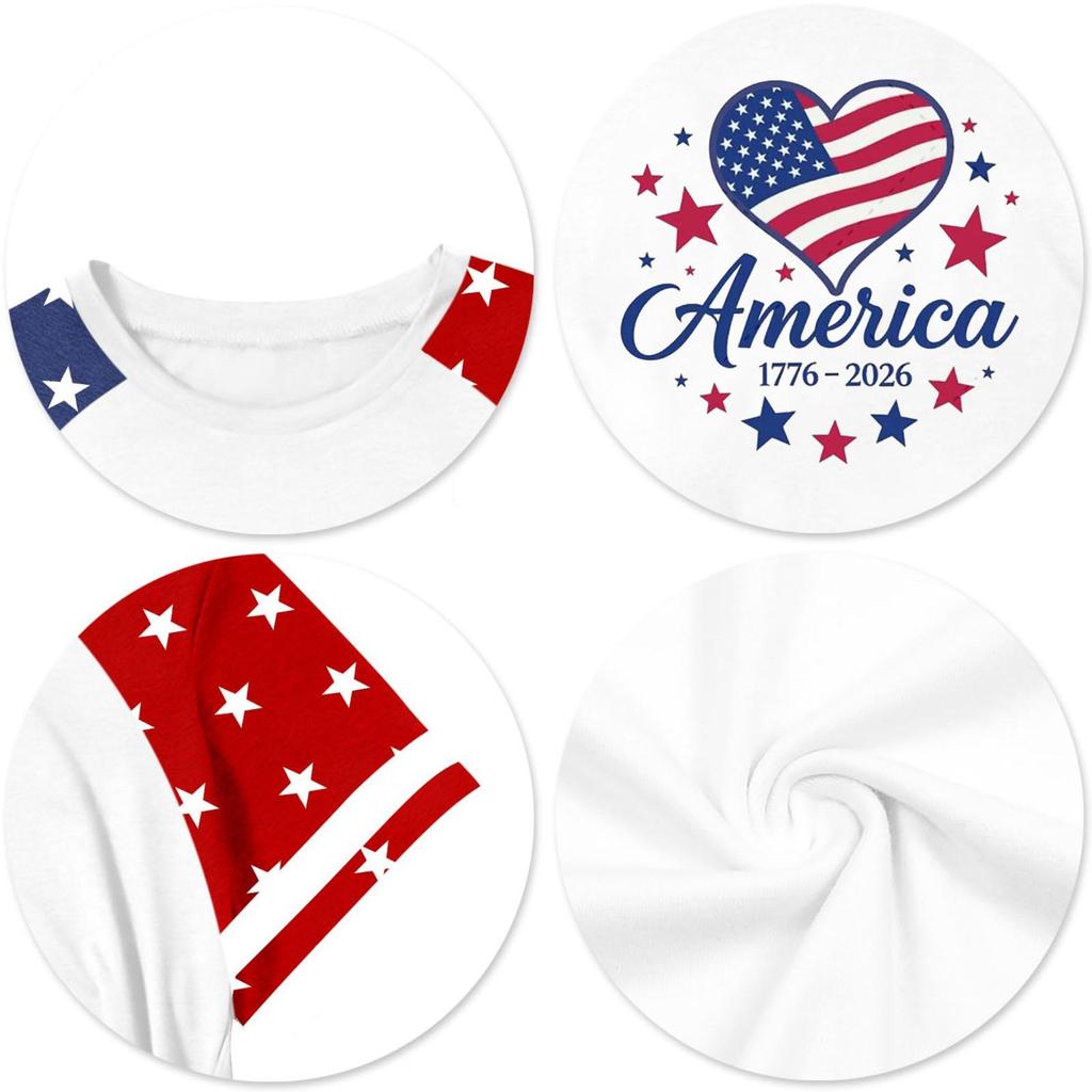 Kids Independence Day Graphic T Shirt Short Sleeve Casual Tee USA Patriotic Print Crew Neck Top for Boys Girls