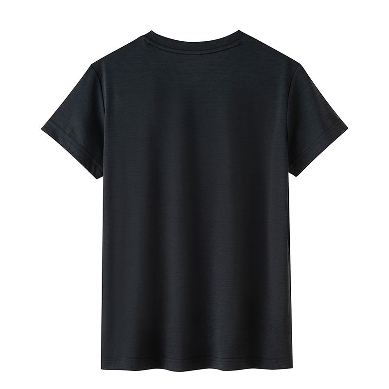 Li Ning Training Series Solid Color Logo Lightweight Quick-Dry Round Neck Sports Short Sleeve T-Shirt Men Tops Black ATST643-1