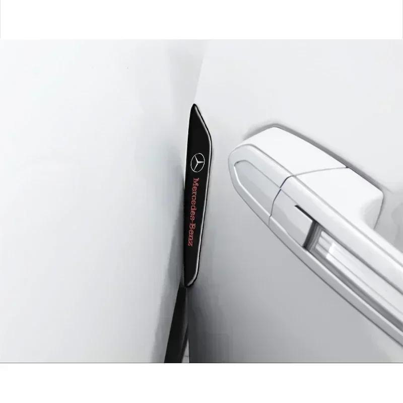 TVE4  4pcs for Mercedes Benz C180 C200 C260 Car Door Anti-collision Protector Bar Stickers Side Edge Rear View Mirror Protection Strip