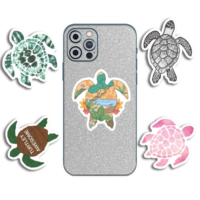 50pcs Colorful Turtle Stickers Laptop Bicycle Guitar Skateboard Sticker Kid DIY Graffiti Waterproof Stickers Toy