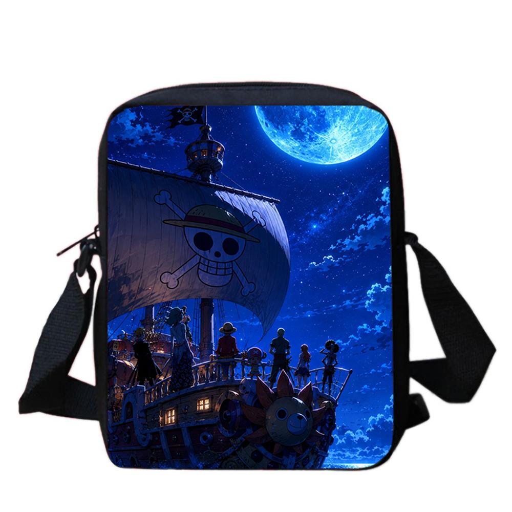 One Piece Cartoon Crossbody Bag Lightweight Adjustable Strap Casual Daily Bag Ideal Gifts For Boys Girls Bolsa Infantil Menina
