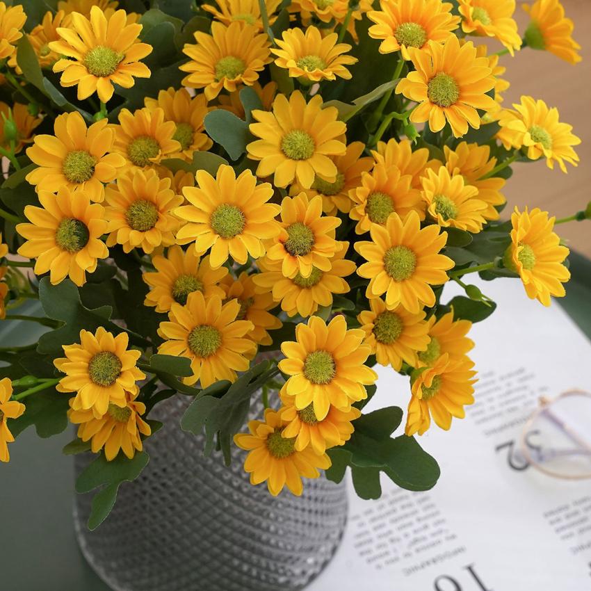 Autumn Beautiful Silk Daisy Bouquet Christmas Decorations Vase for Home Wedding Decorative Household Products Artificial Flowers