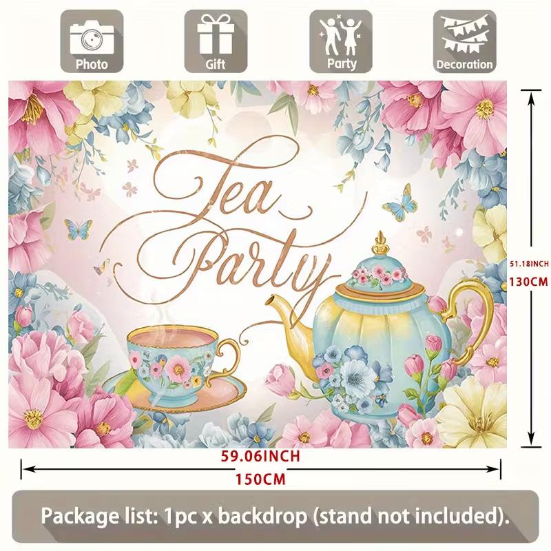 2D Japanese Cherry Blossom Tapestry, Temple & Garden Backdrop