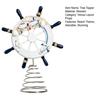 Nautical Ship Steering Wheel Tree Topper Wooden Steering Wheel Christmas Treetop Ornament with Shells Ropes And Fish for Beach Theme Home Decor