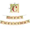 Vintage Merry Christmas Letter Banner 2Design Traditional Vintage Victorian Style Bunting Garland Xmas Holiday Decor for Party