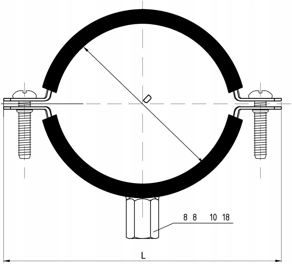 Rubber Pipe Clamp for 3/4 Inch Pipes