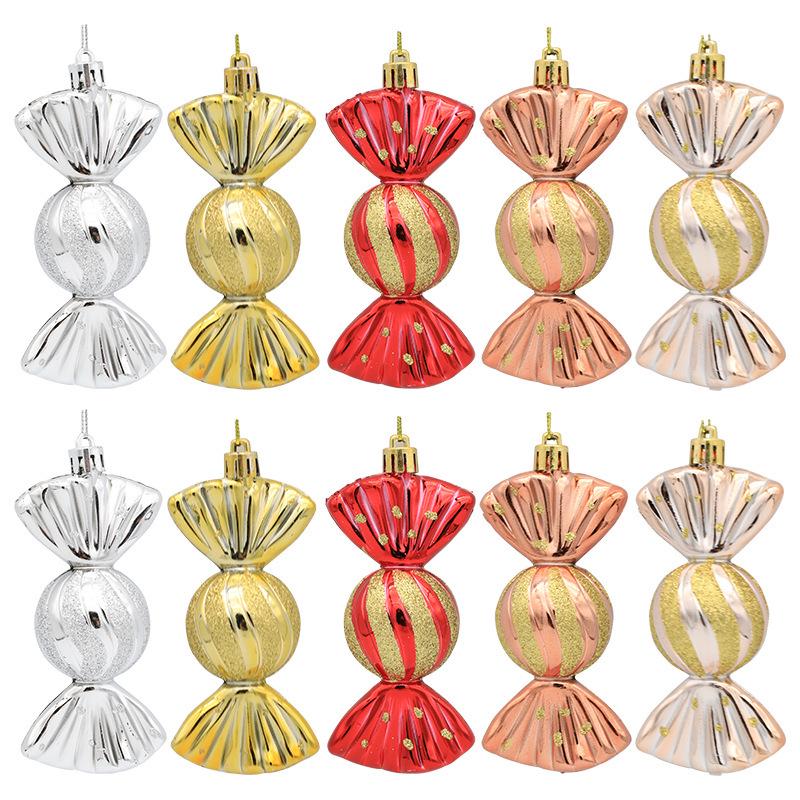 Christmas Electroplated Candy Gift Box and Ornament Set, Colorful 5-Piece Collection