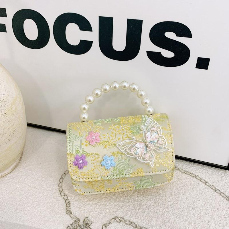 And Versatile Elegant Childrens Handbag With Chic Chain Detail And Charming Scenery Print